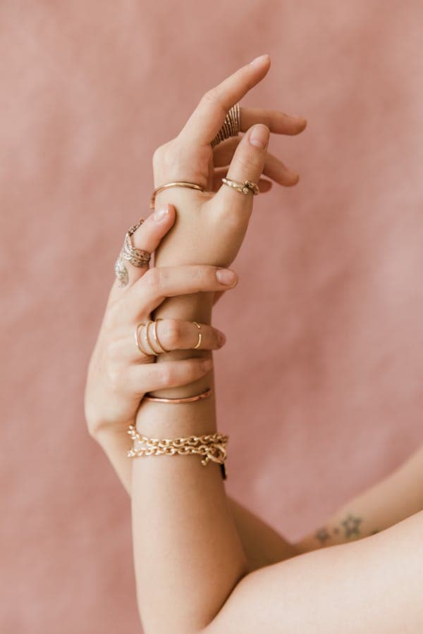 Men's gold bracelet and rings — Kiran Jewels